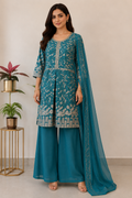 Teal Women’s 3-Piece Ethnic Suit Set