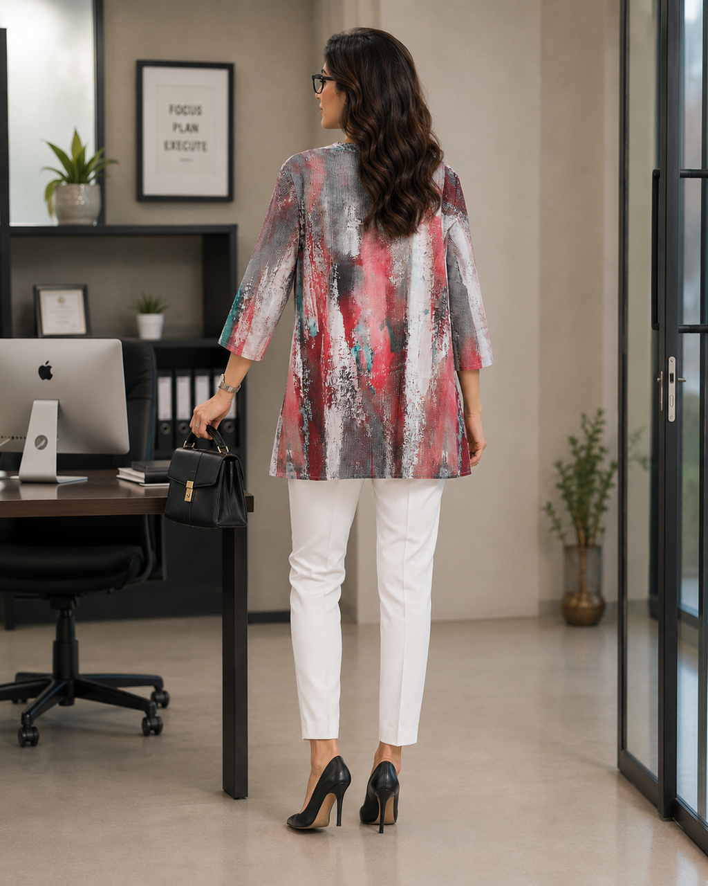 Modern Art Colourful Office Kurti