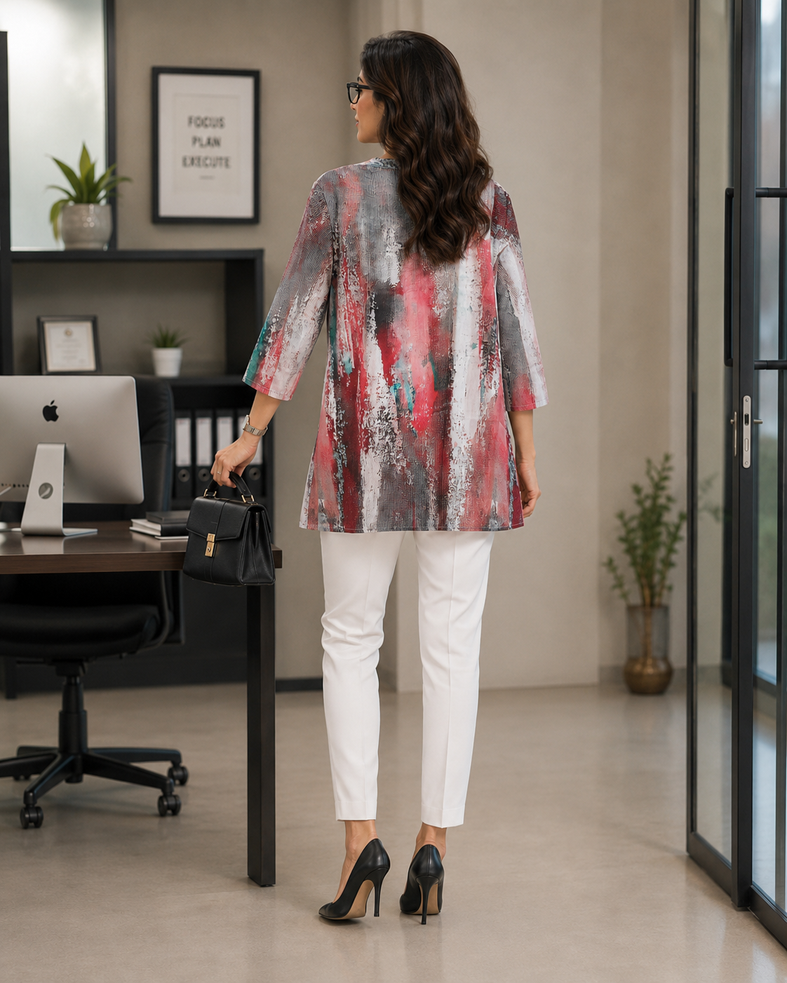 Modern Art Colourful Office Kurti