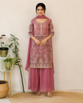 Rose Dust Mirror-work  Palazzo Set