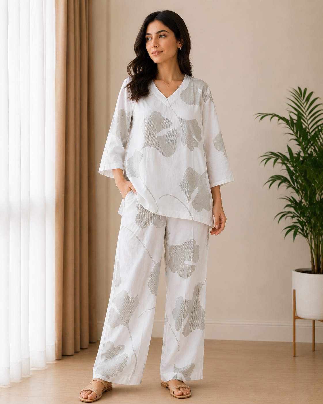 Sand Floral Edit(Sand Floral Summer Co-ord)