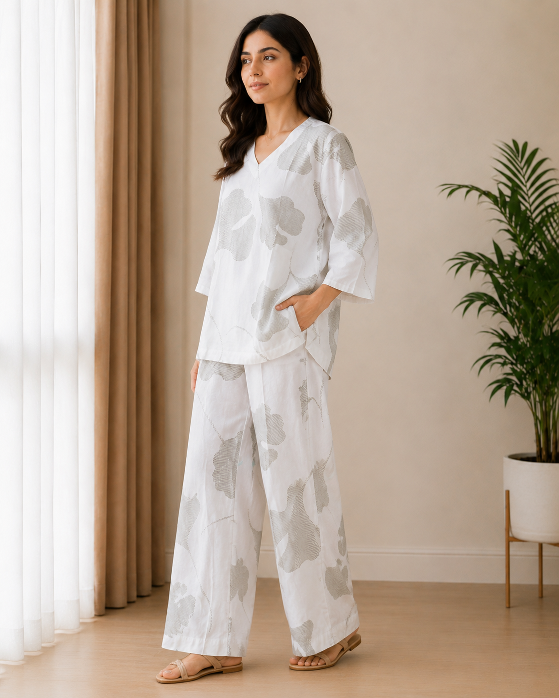 Sand Floral Edit(Sand Floral Summer Co-ord)